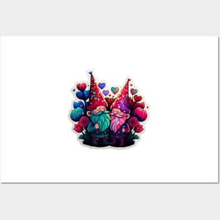 Gnomes love - sticker Posters and Art